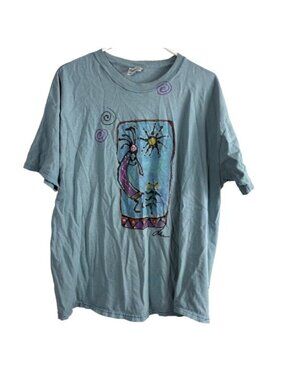 Vintage 90s Hanes Beefy-T Kokopelli Southwestern Graphic Tee Size XL